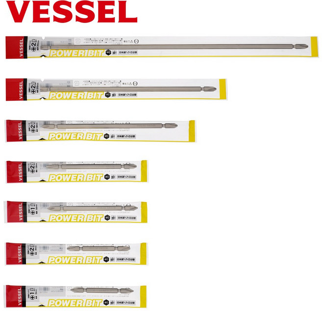 베셀 VESSEL BSG36+2x100H 십자 양용비트 개별포장 양두 파워비트 도금비트날, 1개