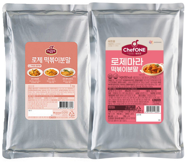 쉐프원 로제마라 떡볶이 분말 로제 떡볶이분말 2종 세트, 1세트, 1kg