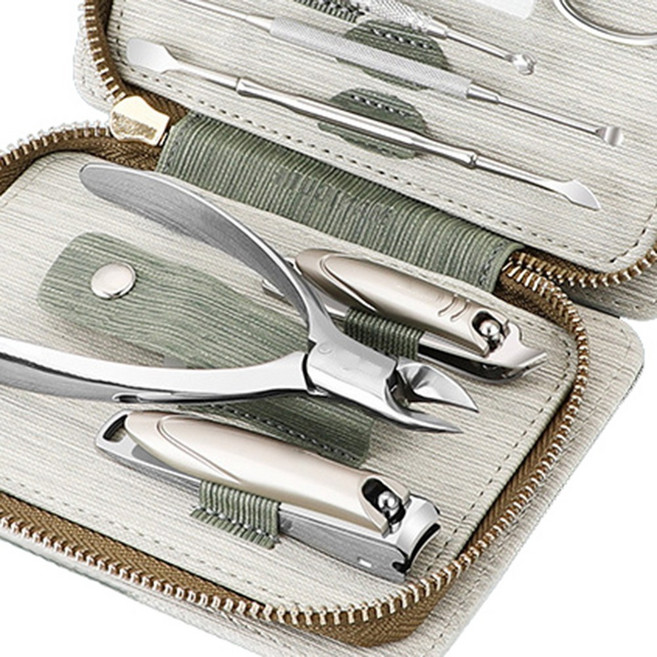 키라비 프리미엄 손톱깎이 세트 대형 두꺼운 발톱깎이 발톱니퍼 9종세트 K901, K901-(그린), 1개