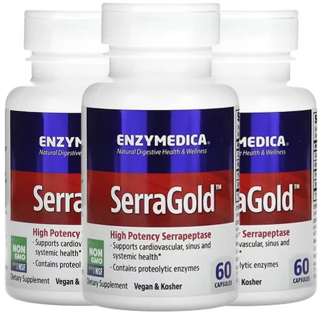 엔자이메디카 세라골드 고효능 세라펩타제 캡슐 60 정, 3팩, 60정 - 쿠팡
