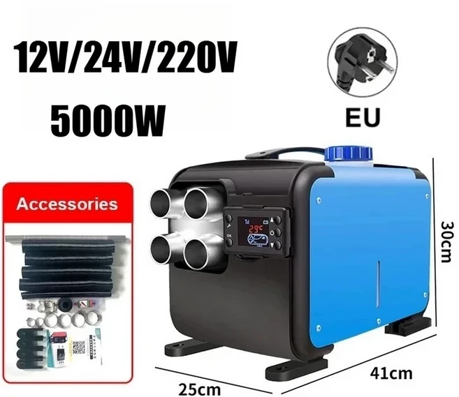 5KW 12V 저소음 자동차 디젤 히터 자율 보조 LCD 드라이 웹스토 엔진 작동 없이 연료로, 01 5000W 12v 24v 220v