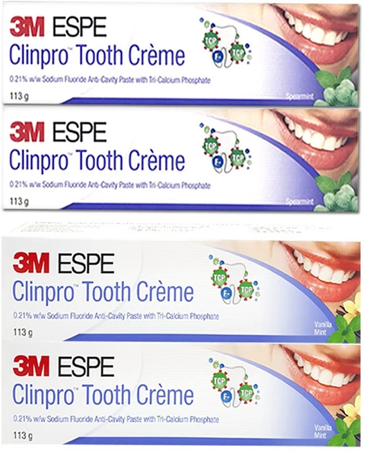 쓰리엠 ESPE 클린프로 투쓰크림 치약 스피아민트향 2p + 바닐라민트향 2p, 1세트, 113g - 쿠팡