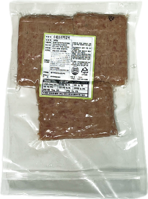 [한결] 국산 수제 오리 떡갈비 스테이크 300g, 1개