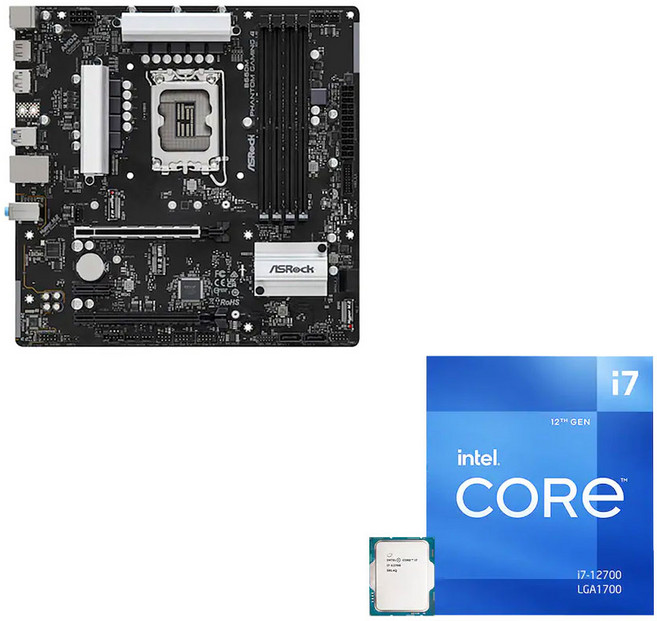 ASRock B660M Phantom Gaming4 D4 메인보드+i7-12700 CPU 번들