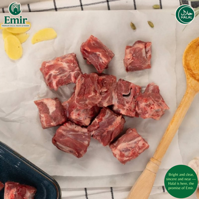 Aussie Halal Frozen Lamb Neck Bones Stew Cut Rich & Meaty 호주산 할랄 냉동 양목뼈 스튜용 컷 양목뼈 수육용, 1개, 1kg