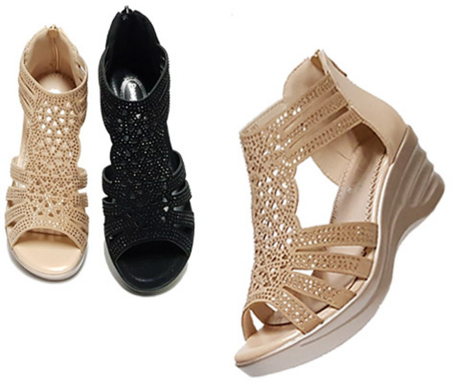 여성샌들 통굽 키높이 웨지힐 여름샌들 루비