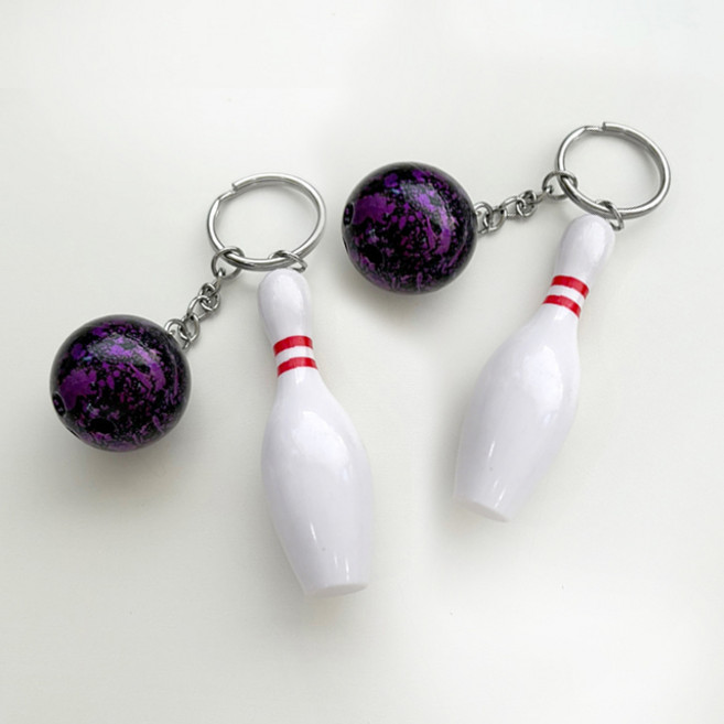 스포츠 키링 야구 축구 테니스 볼링 골프 미니어처 키링, 2개