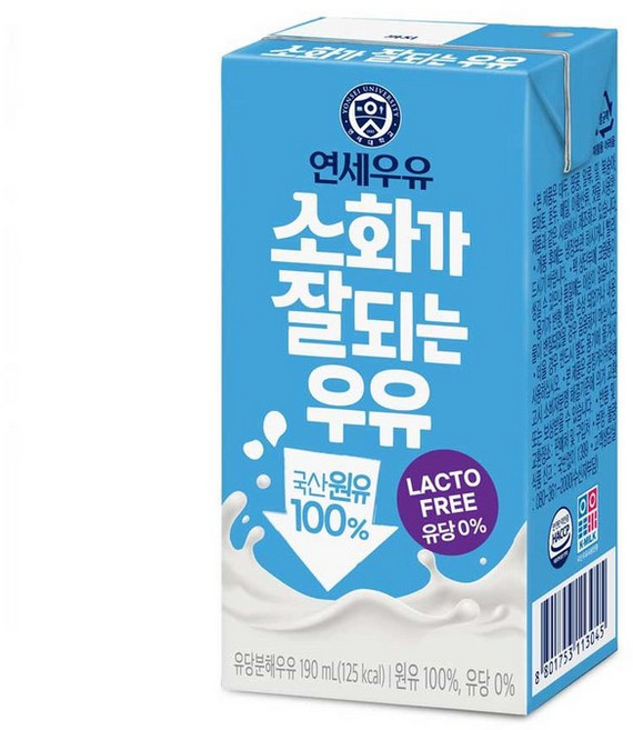 연세우유 소화가 잘되는 우유, 190ml, 12개