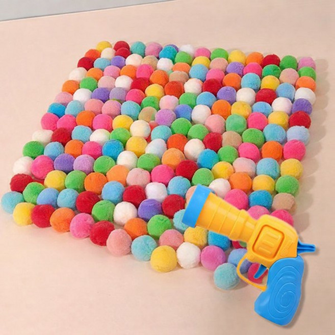 고양이 장난감 공 발사기 폼폼, 200개, 발사기포함