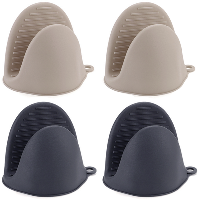 코지메이트 주방용 냄비 손잡이, 4개, 브라운 & 다크 그레이