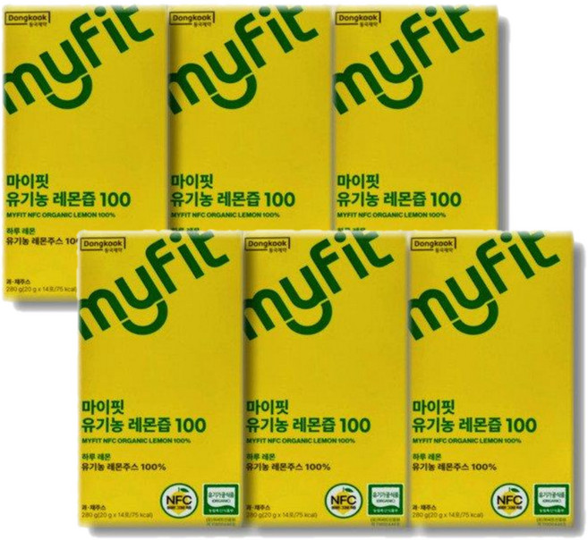 내몸에 좋은 동국 마이핏 유기농 레몬즙 14포 6박스, 280g