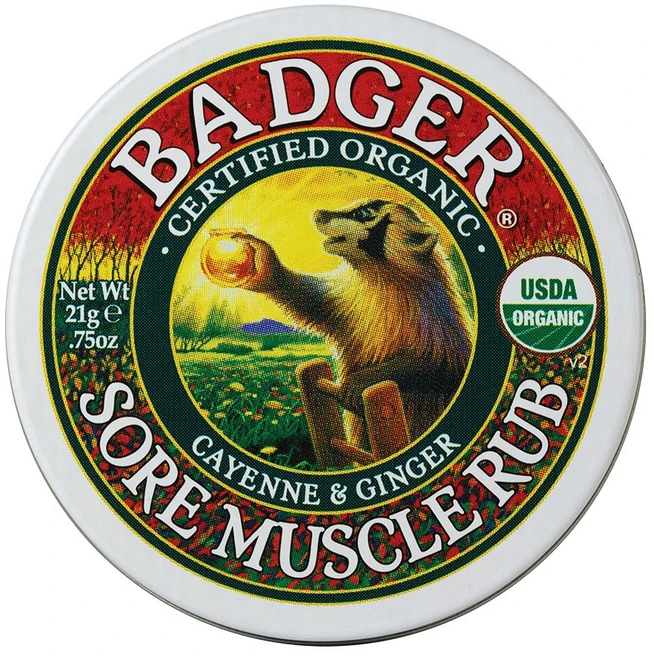 Badger 소어 머슬 럽 카이엔 진저 미니 틴, 1개, 21g - 쿠팡