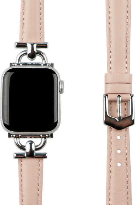 모할랩 애플워치 호환 슬림 라벨르 가죽 스트랩, 01 라이트핑크