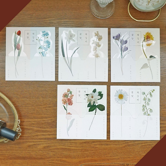 인도사이다 꽃길여담 책갈피 10종세트, 혼합색상, 1세트