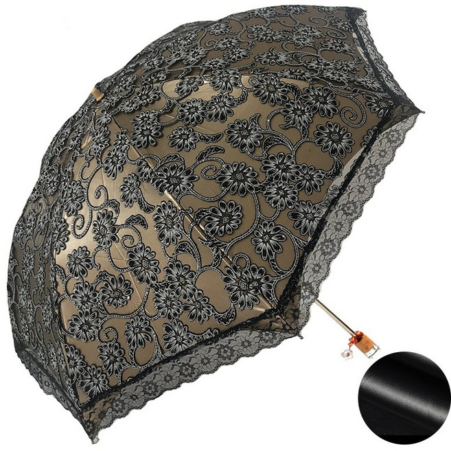 마르벨라 꽃무늬 레이스 자외선차단 양산 암막 우산 겸용