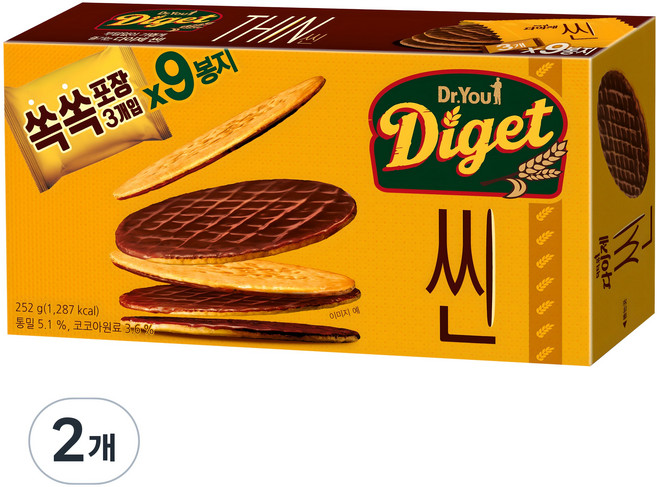 닥터유 다이제 씬 비스켓 9p, 252g, 2개