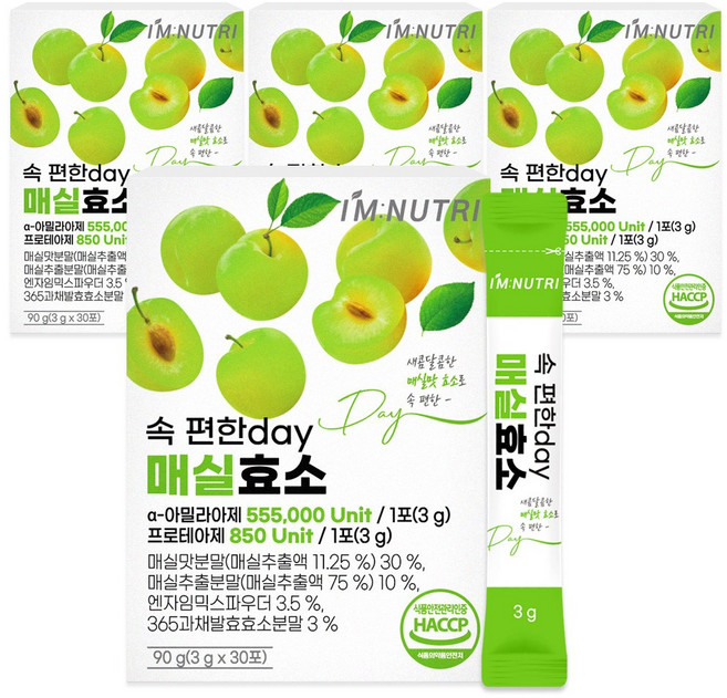 아임뉴트리 속 편한 day 매실효소, 90g, 4개