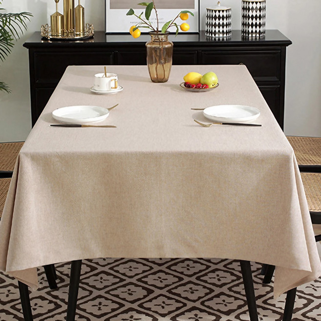 로커스 심플 원톤 방수 테이블 매트 식탁 보, 120*120cm (2-4인 티 테이블 용), 베이지, 방수가능, 1개
