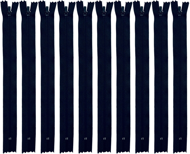 22cm 양면지퍼 8.6인치 바지지퍼 일반지퍼 칼라지퍼, 10개, 블랙