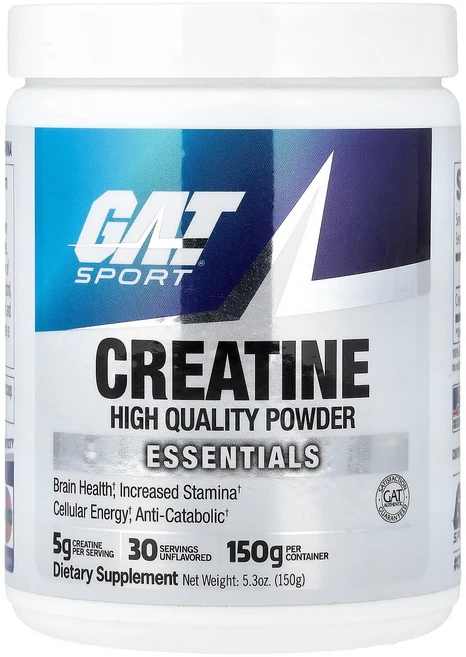 GAT Sport 에센셜 크레아틴 분말 무맛 150g5.3oz141556원산지:기타, GAT, Sport, 에센셜, 크레아틴 분말, 무맛,, 1개, 150g - 쿠팡