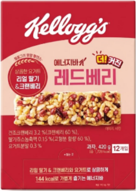 켈로그 에너지바K 레드베리, 35g, 12개