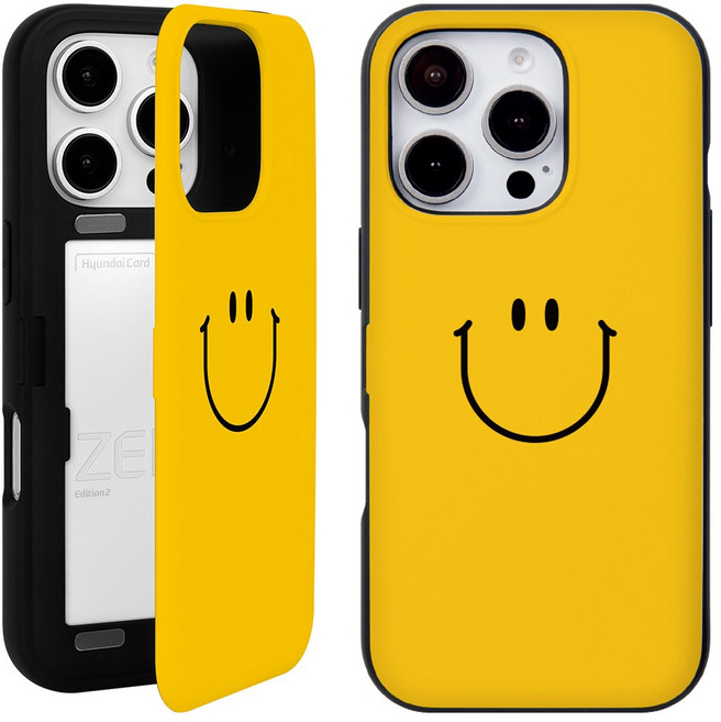 이케미 카드2장 수납 비타민 스마일 도어범퍼 케이스