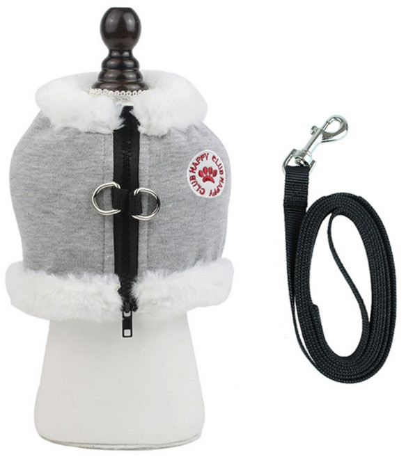 댕댕이 가을 겨울 옷 반조끼 보온 하네스 소형견 중형견 대형견, 블루, 1개