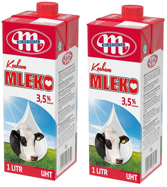 믈레코비타 아이러브밀크 3.5% 멸균우유, 1L, 2개