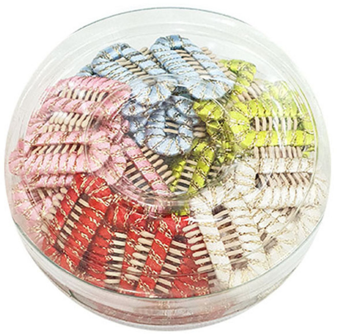 (국내산) 골드 공단 빗핀 7발 23mm (1통50개) 강아지악세사리 강아지핀 똑딱핀 강아지빗살핀, 1개