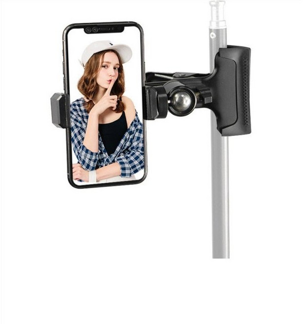 手機平板夾 桌面床頭通用 360度旋轉 適用11吋以下手機平板, 黑色, 1套