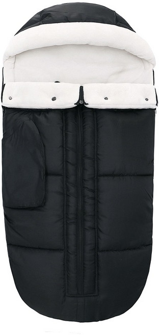 미라클 베이비 육아 보온 유모차 외출용 침낭, 검은색, 1개