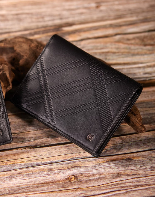 [백화점 정품] 닥스 DAKS 25SS 브라운 소가죽 체크 엠보 명함카드지갑 DBHO5E055