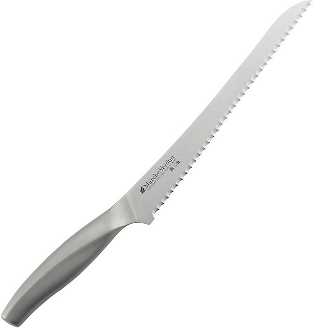 시모무라기판 빵칼 식칼 215mm 일제 식기세척기 대응 이음새가 없어 빨기 쉽다 예리한 절삭력 물결날 경량 딱딱한 빵도 자르기 쉽다 단면이 깔끔하게 커트 브레드나이프 빵슬라이서, 1개