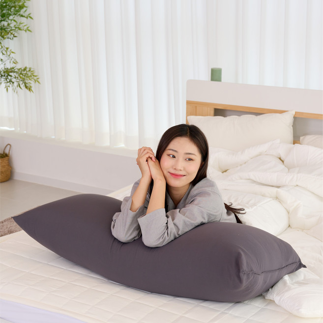 끌어안기 딱 좋은 크림 사각 바디필로우 커버만 ( 솜 별도 ), 미드나잇 그레이