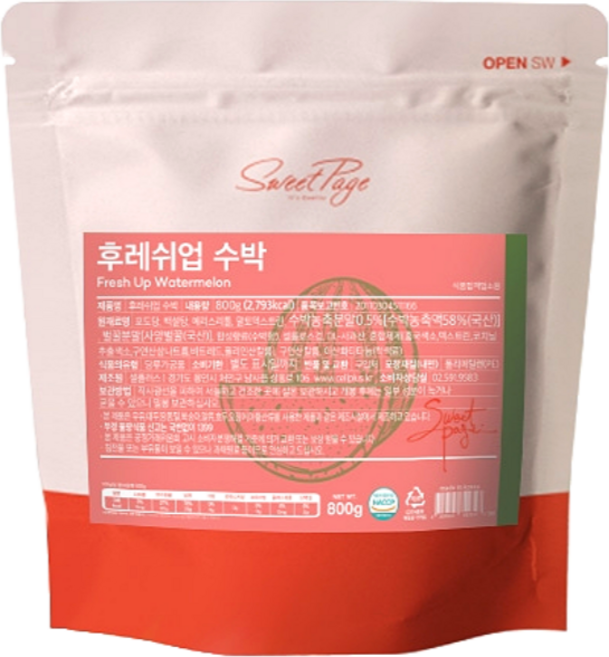 스위트페이지 후레쉬업 수박 파우더, 1개입, 4개, 800g