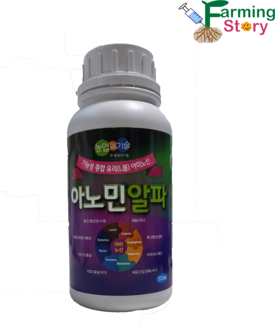 아노민알파 유리 아미노산 종합식물영양제 고추 상추 텃밭 사과 배 복숭아, 1개, 500ml