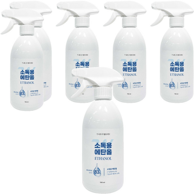 더블유제약 소독용 에탄올 스프레이, 6개, 500ml
