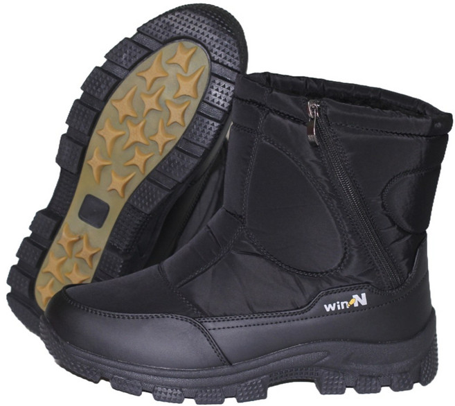 남성 미끄럼방지 방한화 지퍼 방한 부츠