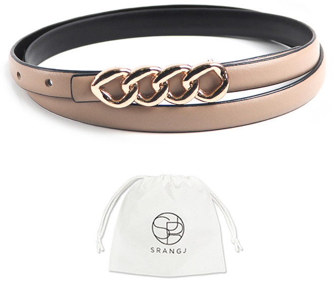 에스랑제이 여성 정장 원피스 체인 가죽 벨트 + 더스트백