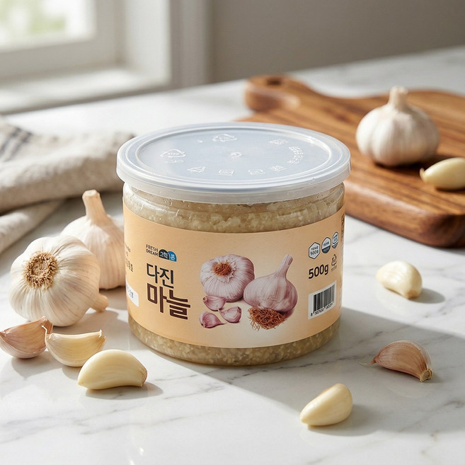 신선온도 수작업 꼭지제거 냉장 프리미엄 다진마늘 국산 태안 마늘 100%, 1kg, 1개