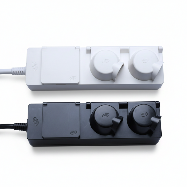 고디퍼 국산 4000W 방수 멀티탭 고용량 누전차단기 블랙 캠핑 식당 주방 야외용 콘센트 2구, White(2구), 1개, 5m