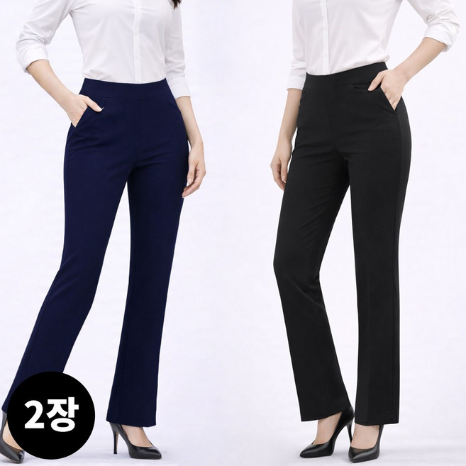 SPM 1+1 여성나팔바지 국내제작 여자 스판 밴딩 슬림 부츠컷 팬츠 골프바지 등산바지 데일리 빅사이즈