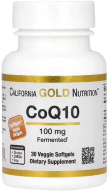 CGN 캘리포니아골드뉴트리션 coQ10 USP 100mg 30 베지 소프트젤 코엔자임큐텐 코큐텐 큐텐 고약사 약들약, 30정, 1개 - 쿠팡