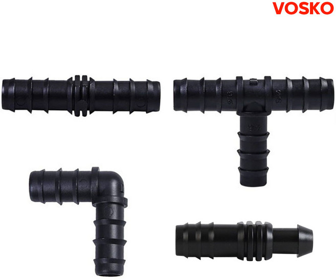 보스코 호스연결구 흑색 16mm 커넥터 호스 연결부속 수도꼭지 물호스연결 어댑터 조인트, 1개