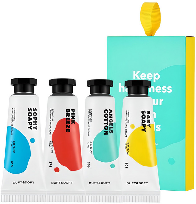 더프트앤도프트 시그니처 퍼퓸 핸드크림 미니어처 10ml x 4종 기프트 세트, 1세트