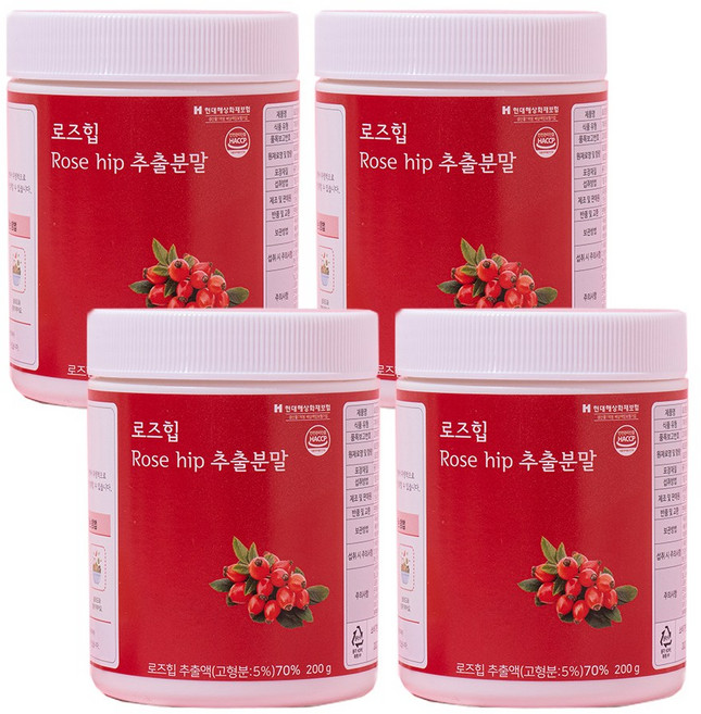 로즈힙 추출 분말 가루, 4개, 200g