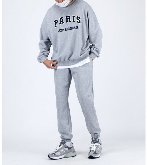 (모어댄베이직) 3단쭈리츄리닝 _파리스 트레이닝세트 조거팬츠 루즈핏팬츠 오버핏맨투맨