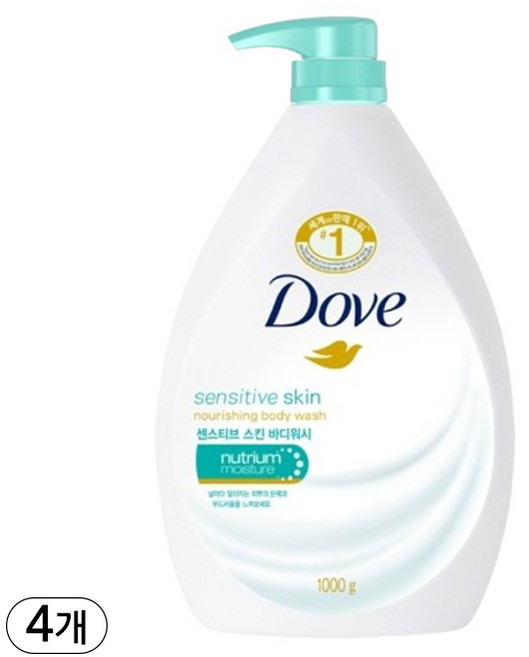 도브 센스티브 스킨 바디워시, 1kg, 4개