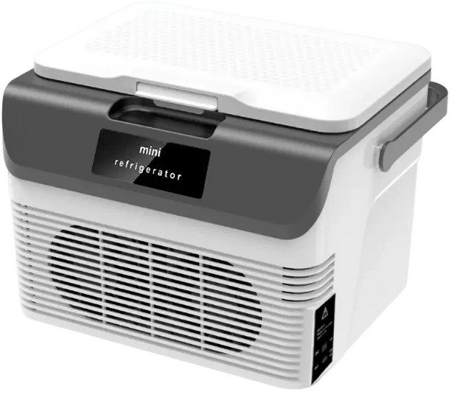 15L 臥式車載冰箱 雙核製冷加熱 靜音節能 宿舍家用便攜, 灰色+白色, 車載冰箱15L臥式單核