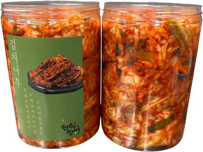 원칙과정성 100% 국산 위 편한 양배추 별미 겉절이 김치 주문 여행캠핑캔김치, 1개, 1kg